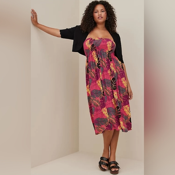 Torrid Midi Gauze Smocked Convertible Dress/Skirt - Picture 6 of 7